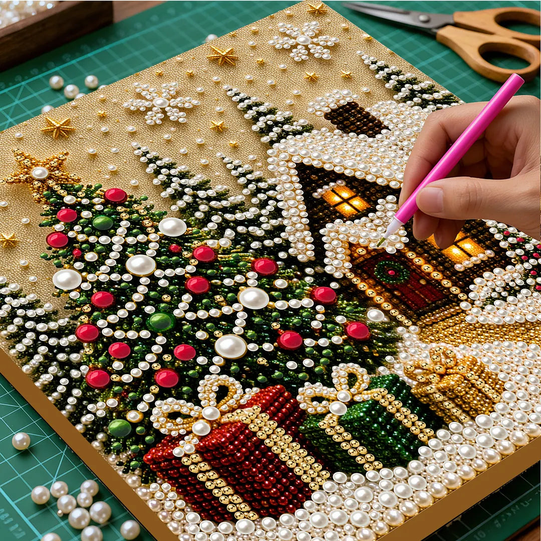 Pearl Painting Kit | Winter Gift with Frame 20x20cm
